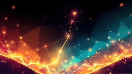 Futuristic Digital Network with Bright Data Lines