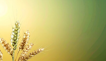 Obraz premium Wheat Stalks in Buttermilk and Mint Gradient