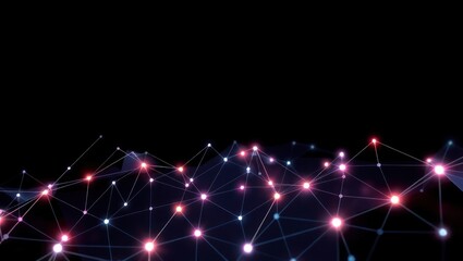 futuristic digital network with interconnected nodes