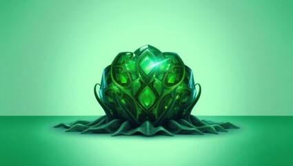 Futuristic Glowing Geometric Art Sculpture Display