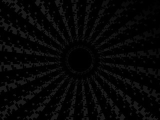 Abstract futuristic dark black background with circular wave design. Realistic 3d wallpaper with modern digital patterns. Perfect background for posters, websites, brochures, banners, apps, etc.