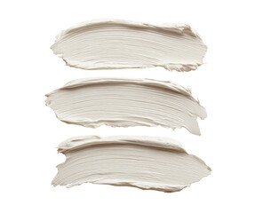 Three horizontal, overlapping, light beige paint strokes