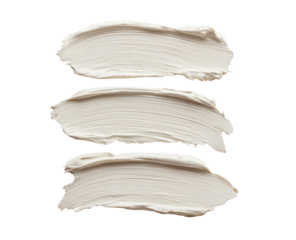 Three horizontal, overlapping, light beige paint strokes