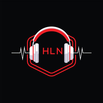 HLN  Headphone Company logo. HLN Modern Music logo design for entrepreneur and business. HLN Entertainment Branding best icon.
