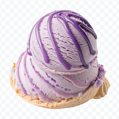 realistic delicious scoop of  vanilla ice cream in in different color style isolated on transparent background