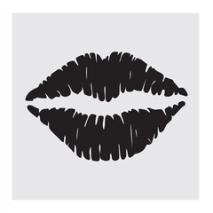 red lips isolated on white