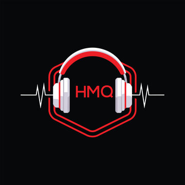 HMQ  Headphone Company logo. HMQ Modern Music logo design for entrepreneur and business. HMQ Entertainment Branding best icon.
