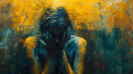 solitude, dépression, replis sur soi, illustration sur le thème de la santé mentale