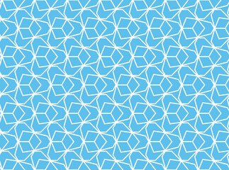 The geometric pattern with lines. Seamless vector background. White and blue texture. Graphic modern pattern. Simple lattice graphic design