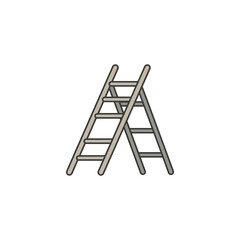 Minimalist step ladder icon – stock vector flat illustration