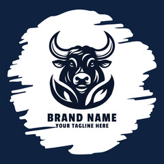 bull head silhouette logo design illustration vector