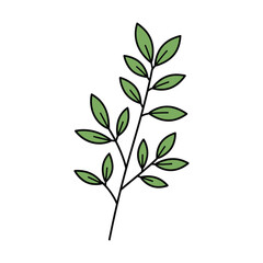 Fototapeta premium Simple green leaf illustration with minimalistic design – stock vector flat illustration