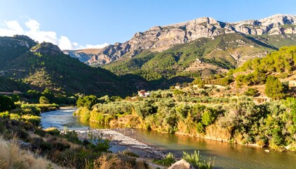 Picturesque mountain river valley