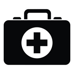Obraz premium Simple first aid kit icon representing emergency medical care and health safety vector