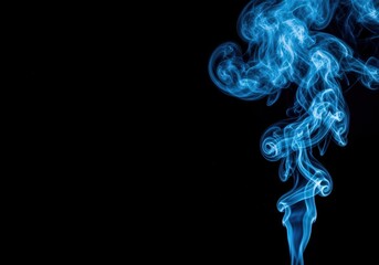 Ethereal blue smoke trails against a dark void