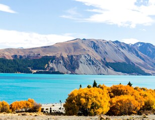 Scenic autumnal lake landscape