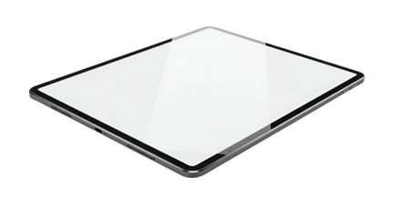 Modern digital tablet device with blank screen isolated PNG with Transparent Background