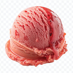 realistic delicious scoop of  vanilla ice cream in in different color style isolated on transparent background