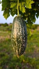 Hanging gourd on vine