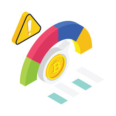 Bitcoin Making isometric vector illustration.
