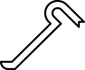 Vector of Crowbar icon. Firefighter equipment. Claw Bar vector illustration on white background. Fire crowbar weapon icon vector.