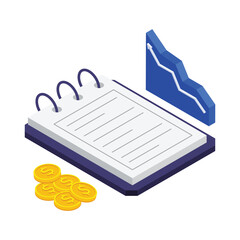 Cosmic Financial Universe isometric vector illustration.