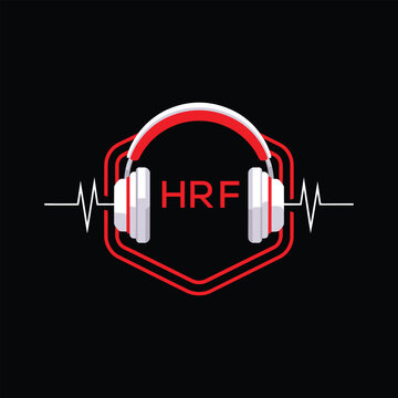 HRF  Headphone Company logo. HRF Modern Music logo design for entrepreneur and business. HRF Entertainment Branding best icon.
