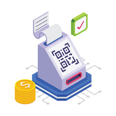 QR Payment isometric vector illustration.