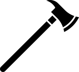 Fire axe silhouette vector. Silhouette of a sharp axe for cutting wood and outdoor tasks, camp axe. Firefighter axe vector illustration