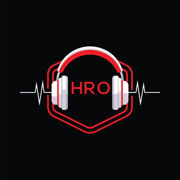 HRO  Headphone Company logo. HRO Modern Music logo design for entrepreneur and business. HRO Entertainment Branding best icon.
