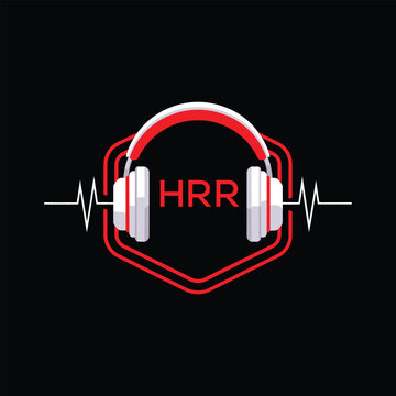 HRR  Headphone Company logo. HRR Modern Music logo design for entrepreneur and business. HRR Entertainment Branding best icon.
