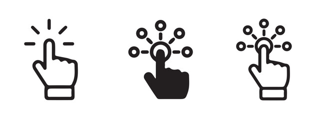 Simple Vector Icons Showing Touch and Click Actions