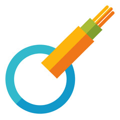 Colorful fiber optical cable vector on white background.