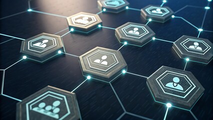 Decentralized Network Vector with Hexagonal Nodes and Data Flow Connections