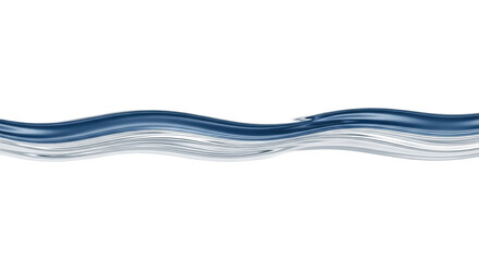 Abstract cerulean blue and soft silver fluid forms flow horizontally with undulating textures on a transparent background, macro photography, soft studio lighting, concept of fluid tranquility