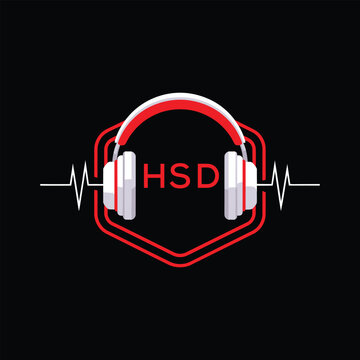 HSD  Headphone Company logo. HSD Modern Music logo design for entrepreneur and business. HSD Entertainment Branding best icon.
