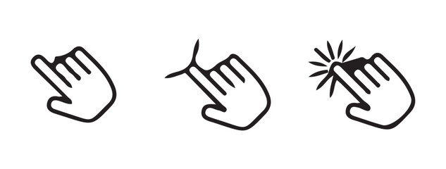 Obraz premium Linear Touch Hand Icons for Mobile Tech Icons