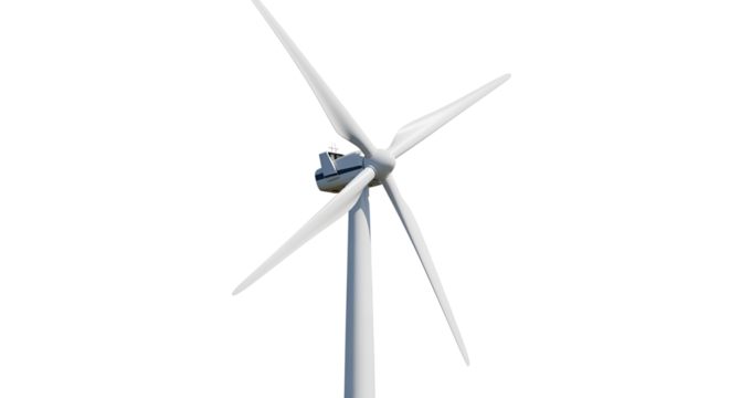 Wind turbine generating clean renewable energy isolated PNG with Transparent Background - Powered by Adobe