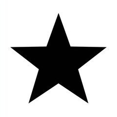 Fototapeta premium A stark black star on a plain white background. The star is symmetrical, with sharp points and solid color. Simple, graphic, and minimalist design