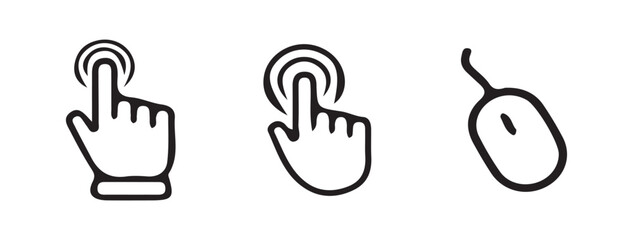 Minimalist Touch Interaction Icons for Technology Concepts