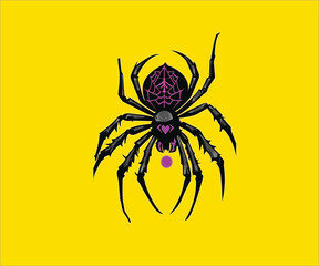 spider on a yellow background