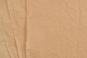 Beige Crumpled Kraft Paper Texture Background