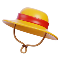 Farming hat 3d render icon. Agricultural equipment concept.