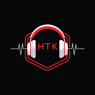 HTK  Headphone Company logo. HTK Modern Music logo design for entrepreneur and business. HTK Entertainment Branding best icon.
