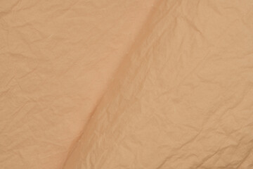 Obraz premium Beige Crumpled Kraft Paper Texture Background