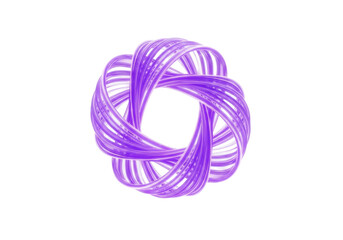 Luminous purple abstract geometric symbol, intricate flowing light, digital network pathways, ethereal glow, isolated on transparent background with copy space, concept of digital