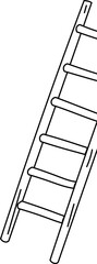 Line art vector of Fire ladder. Ladder icon isolated on white background. Fire Ladder Icon Flat Graphic Design