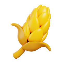 Wheat 3d render icon. Farming and gardening concept.