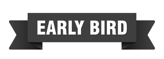 early bird ribbon isolated on transparent background. early bird ribbon