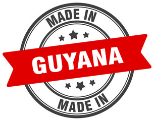 Fototapeta premium Made in Guyana round sign. Made in Guyana stamp.